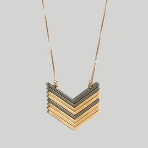 Madewell Arrowstack Necklace Chevron Gold and Silver Necklace